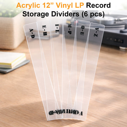 Clear acrylic vinyl record dividers 12 inch set of 6 GK1262
