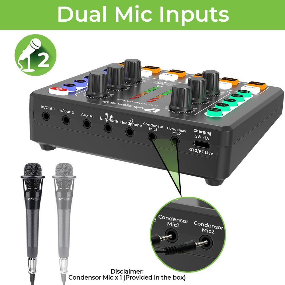 Sing Along Wireless Karaoke & Live Broadcast Mixer with Condenser Mic ...