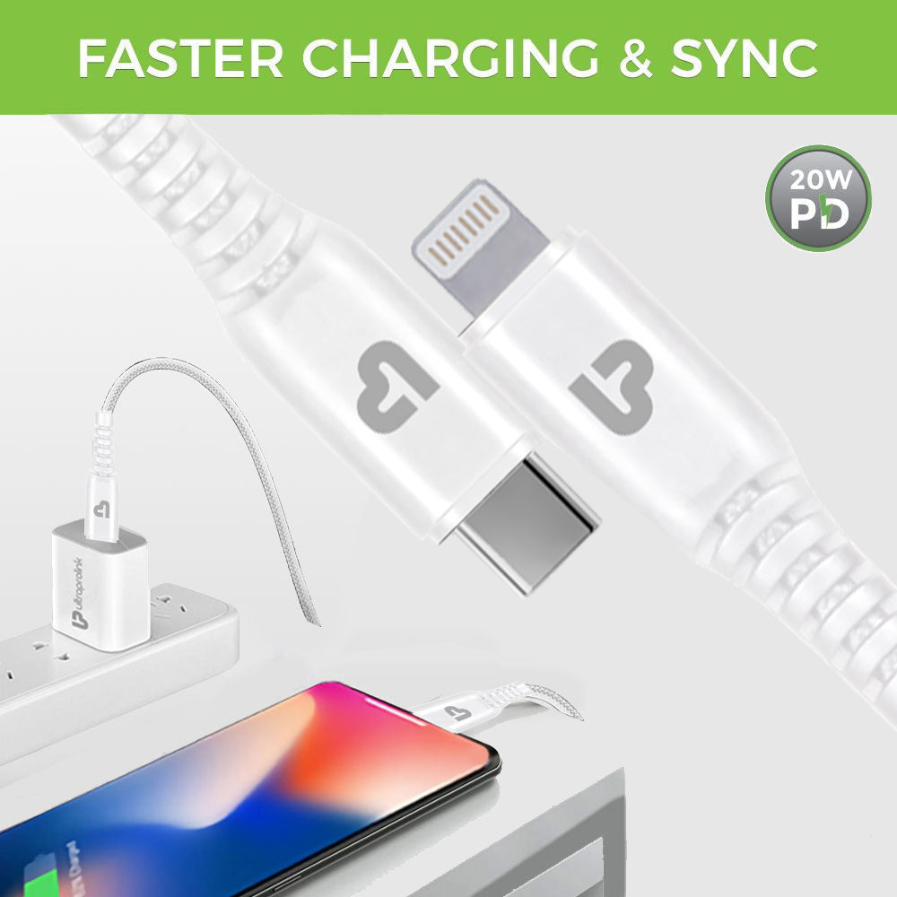 VoLo PD20 Type C to Lightning 20W Power 1.5m UL1052 (White)