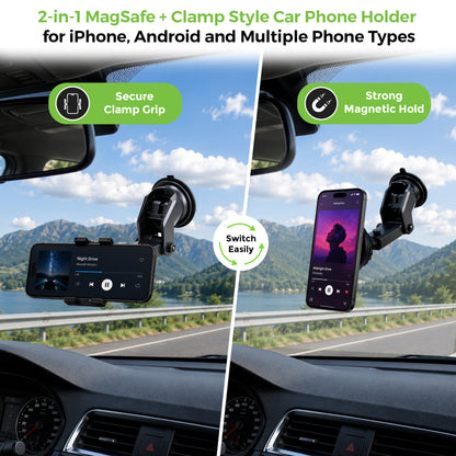 DriveSafe Smart | 2-in-1 MagSafe & Clamp Car Phone Holder | UM1278