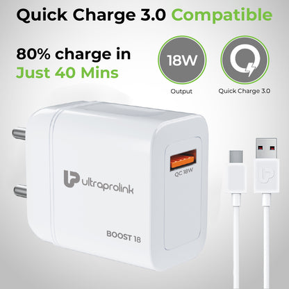 BOOST QC 18 Quick Charge QC3.0 Travel Charger 18W UM1340