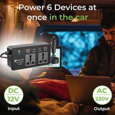  Portable car inverter with charger