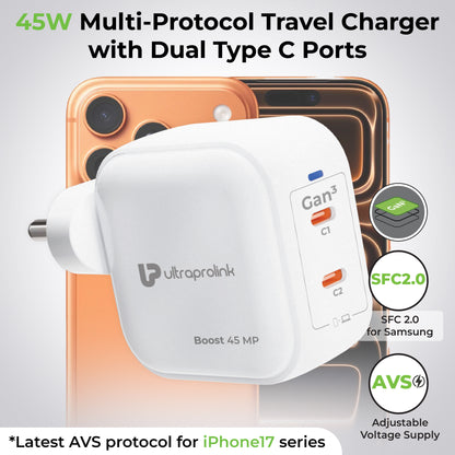 Boost 45 MP | Boost 45W GaN Charger Multi-protocol with 1m Type C cable | UM1342