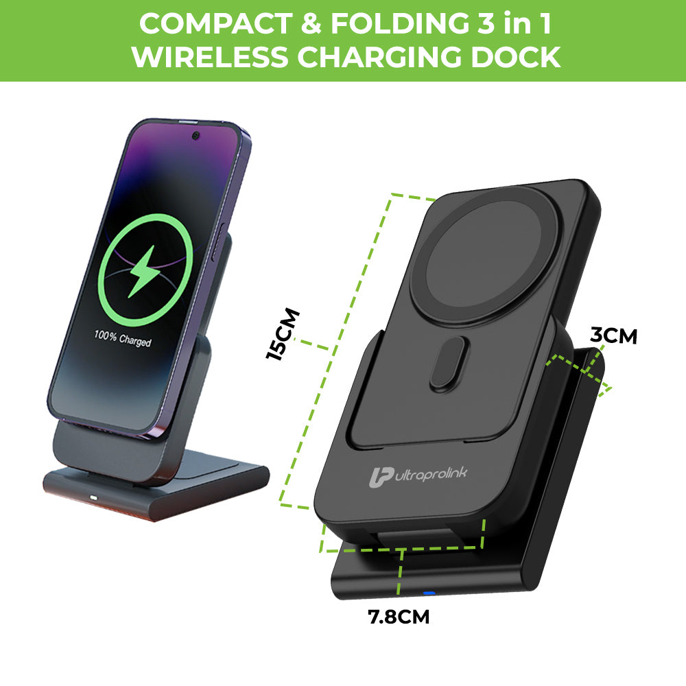 3-in-1 Vylis GO Wireless Dock with Detachable Mag-Safe Power Bank UM1006GO