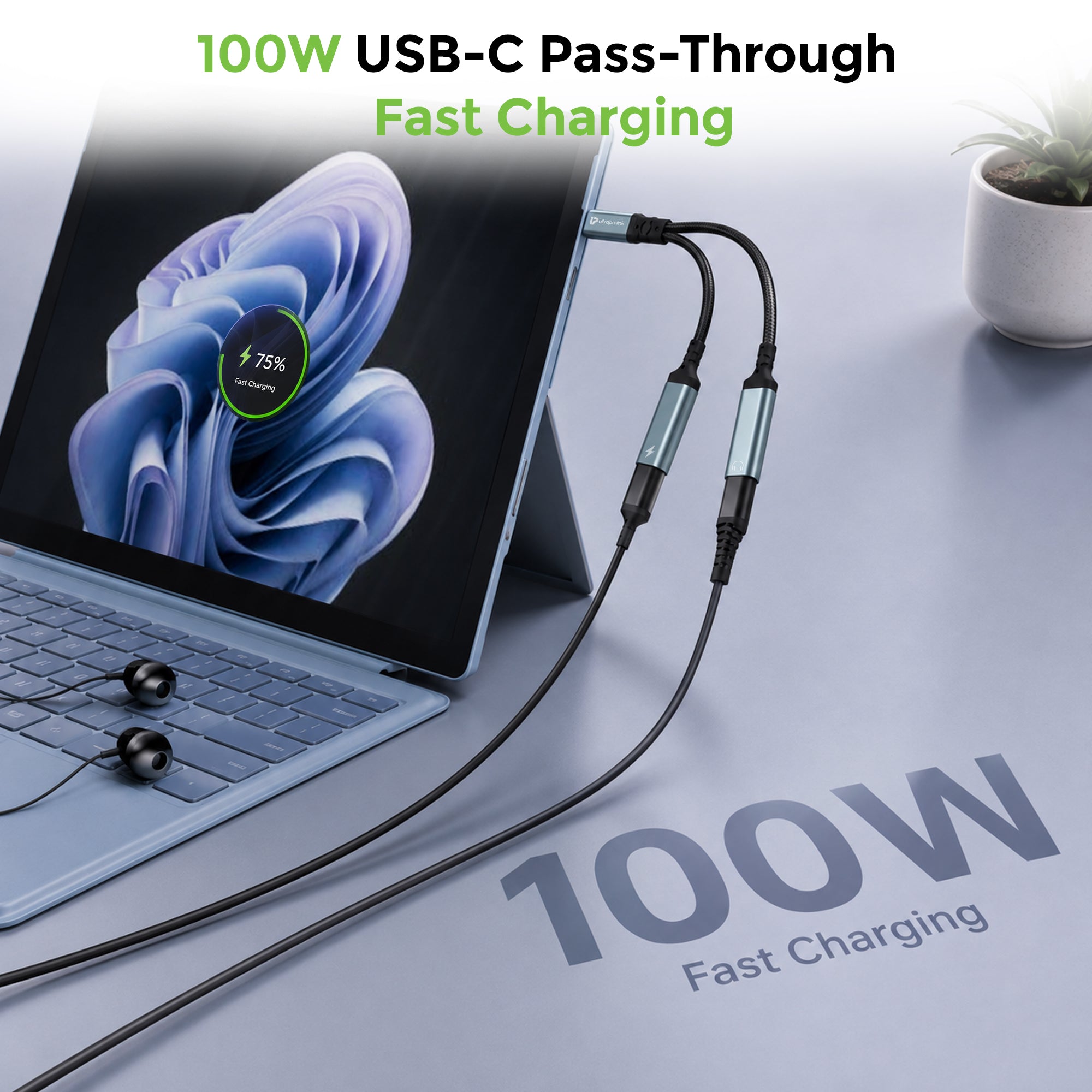 Audio Link-C2 | USB-C Male to Dual USB-C Female Digital Audio Adapter Convertor | UL1280