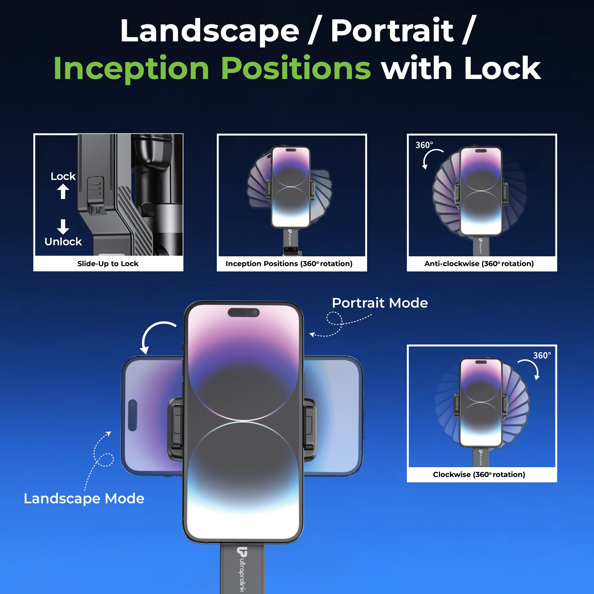 Snap-Z Pro 3in1 Gimbal-Selfie Stick & Extendible Quadripod UM1233