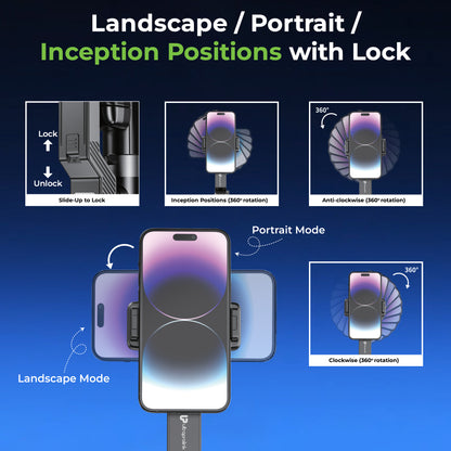 Snap-Z Pro 3in1 Gimbal-Selfie Stick & Extendible Quadripod UM1233