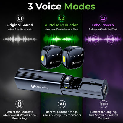 Sonic Pro | Dual Wireless Microphones with Charging Case | UM1214