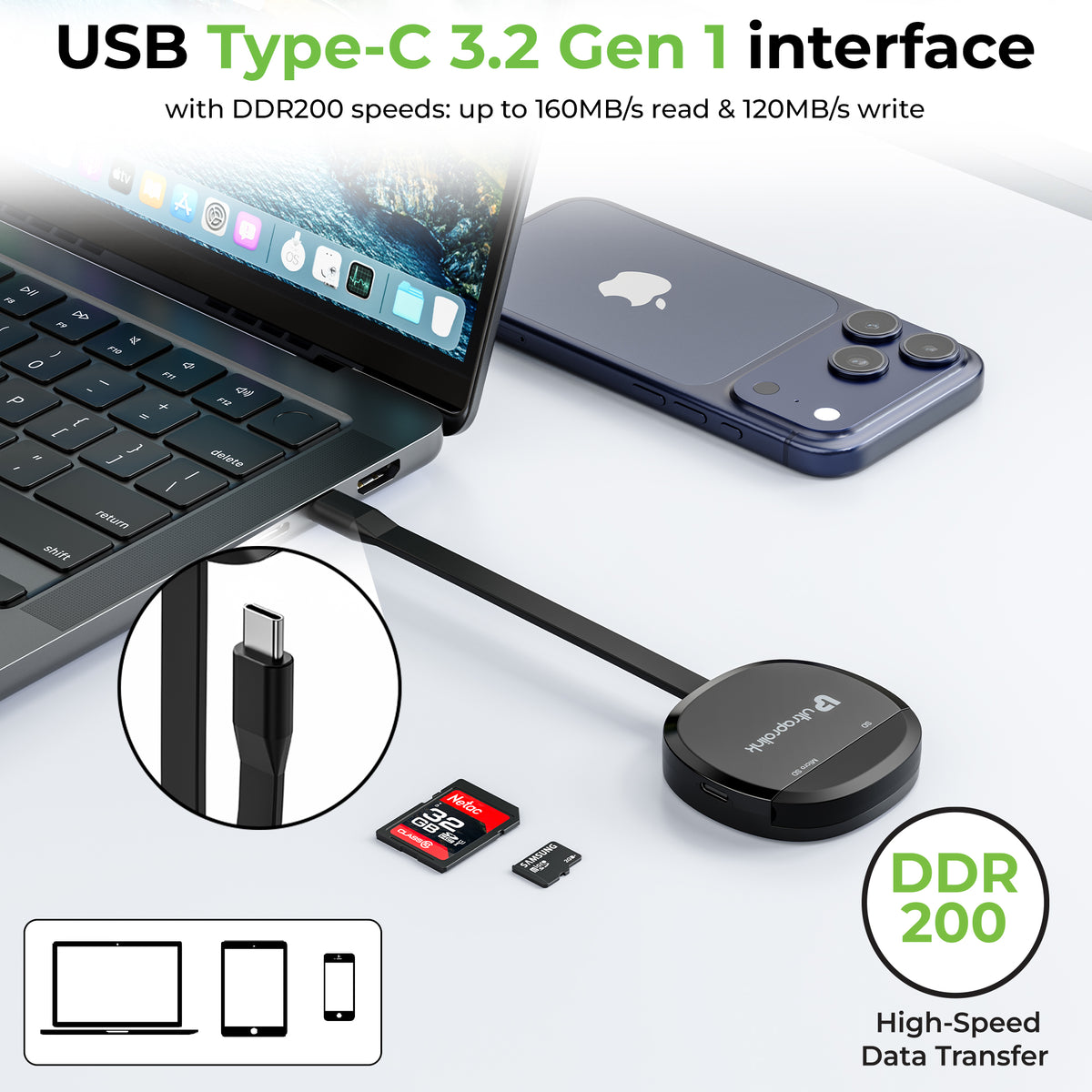 Mag-Vault | Mag-Safe Magnetic SD & microSD Card Reader with 100W PD Pa ...