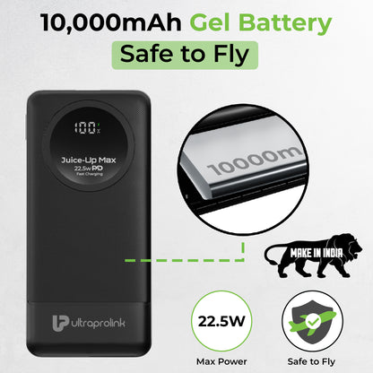 Juice-Up Max | 10000mah | Slim & compact Power Bank with Type C & iPhone Cable | UM1330