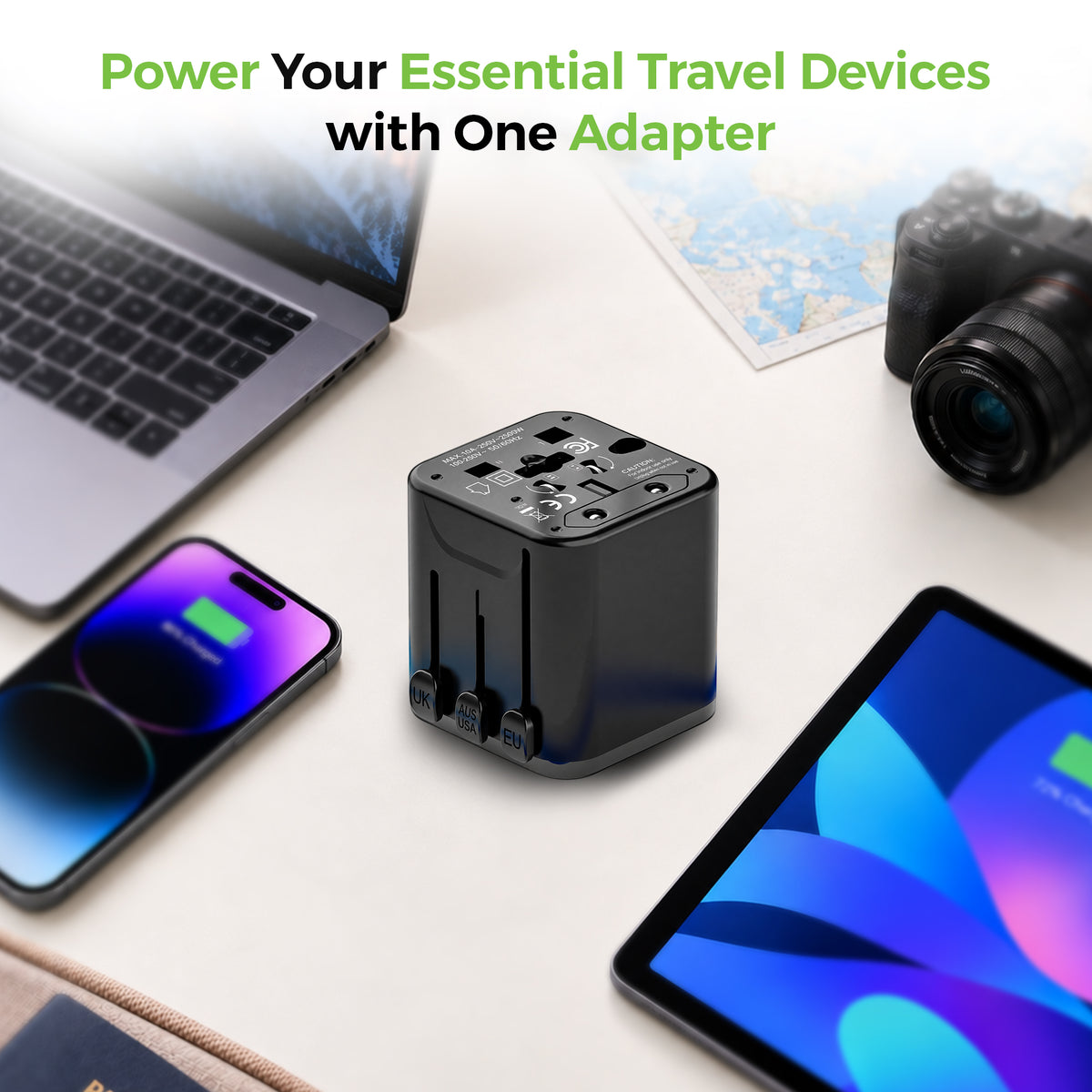 Travel Mate World Convertor Plug | 180+ Countries | Universal AC Socket | 2500W Max | UM1180