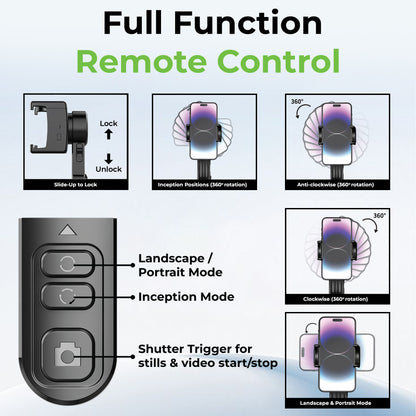 Snap-Z Pro | 3 in 1 Gimbal-Selfie Stick & Extendible Quadripod | UM1268