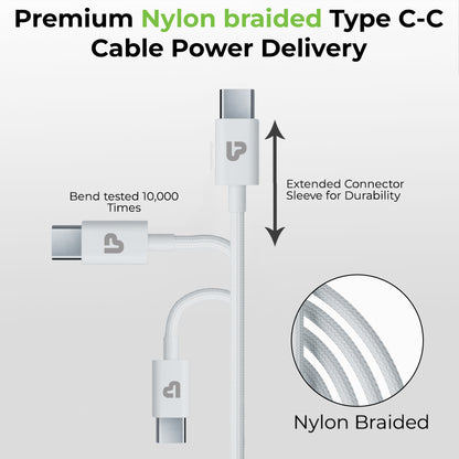 UltraProlink | Zap+ 100W USB C-C PD3.1 Cable with E-Mark | UL1228WHT-0200