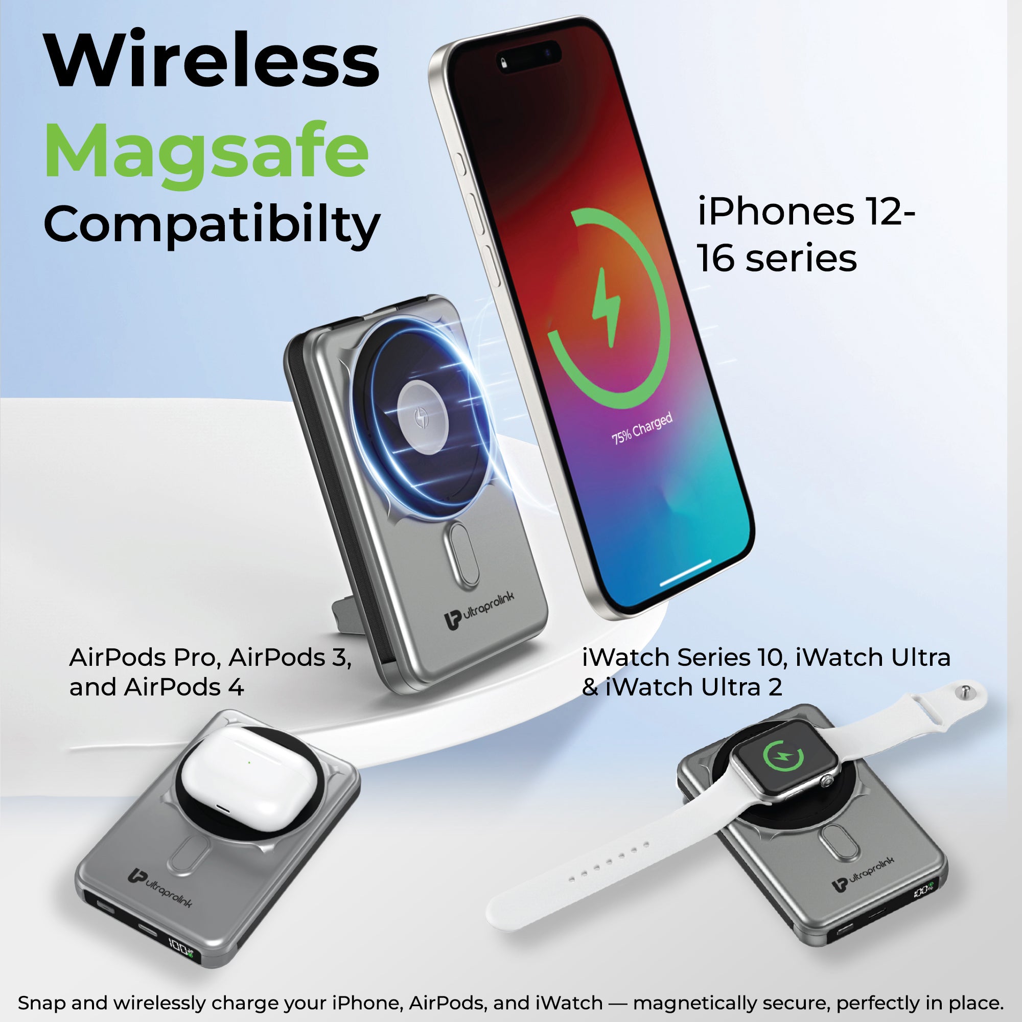 Juice-Up Mag 5 3-in-1 Wireless Magnetic Power Bank (10,000mAh) UM1126