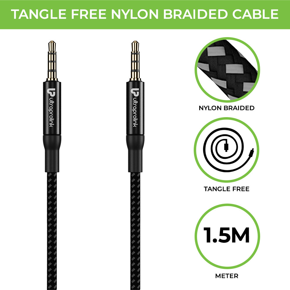 AudioOX Nylon Braided Audio Cable UL107BRBLK-0150