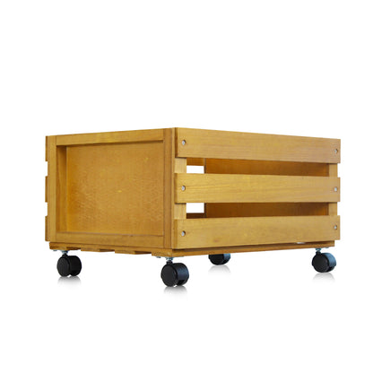 Wooden 12″ LP Vinyl Record Storage Crate on Wheels GK1259CDR