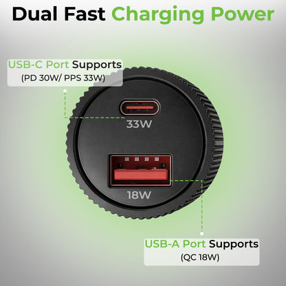 Mach Trio-Link | 51W Dual Port Fast Car Charger with 3-in-1 Cable | UM1270