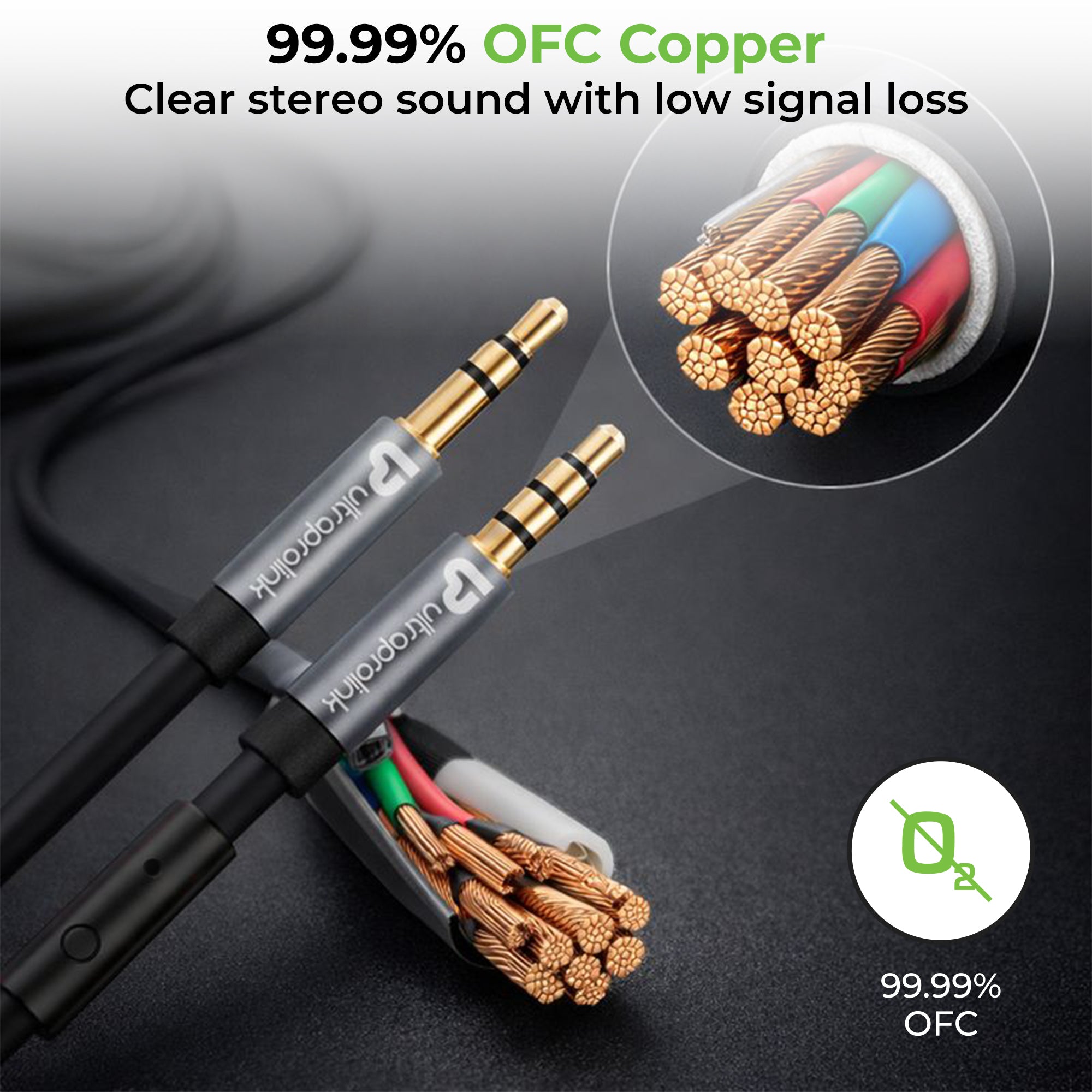 AudioOX - 3.5mm Cable with Mic UL108BLK-0150