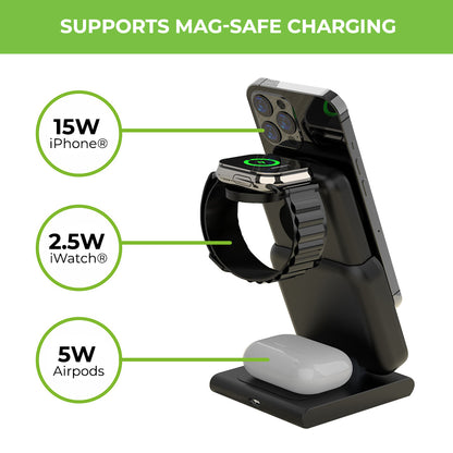 3-in-1 Vylis GO Wireless Dock with Detachable Mag-Safe Power Bank UM1006GO