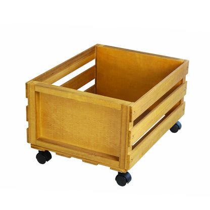 Wooden 12″ LP Vinyl Record Storage Crate on Wheels GK1259CDR