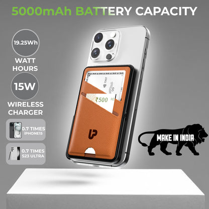 Juice-Up Swipe Mag-safe power bank 5000mAh with Stand & Wallet UM1128
