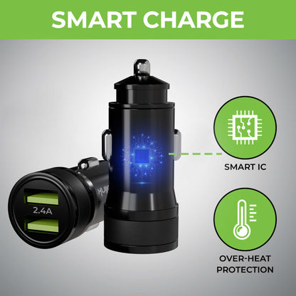 Mach 12 Dual USB Rapid Car Charger with Type C Cable UM1239