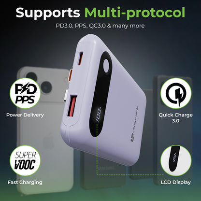 Ultra-Slim & compact Power Bank with Type C & iPhone Cable UM1127