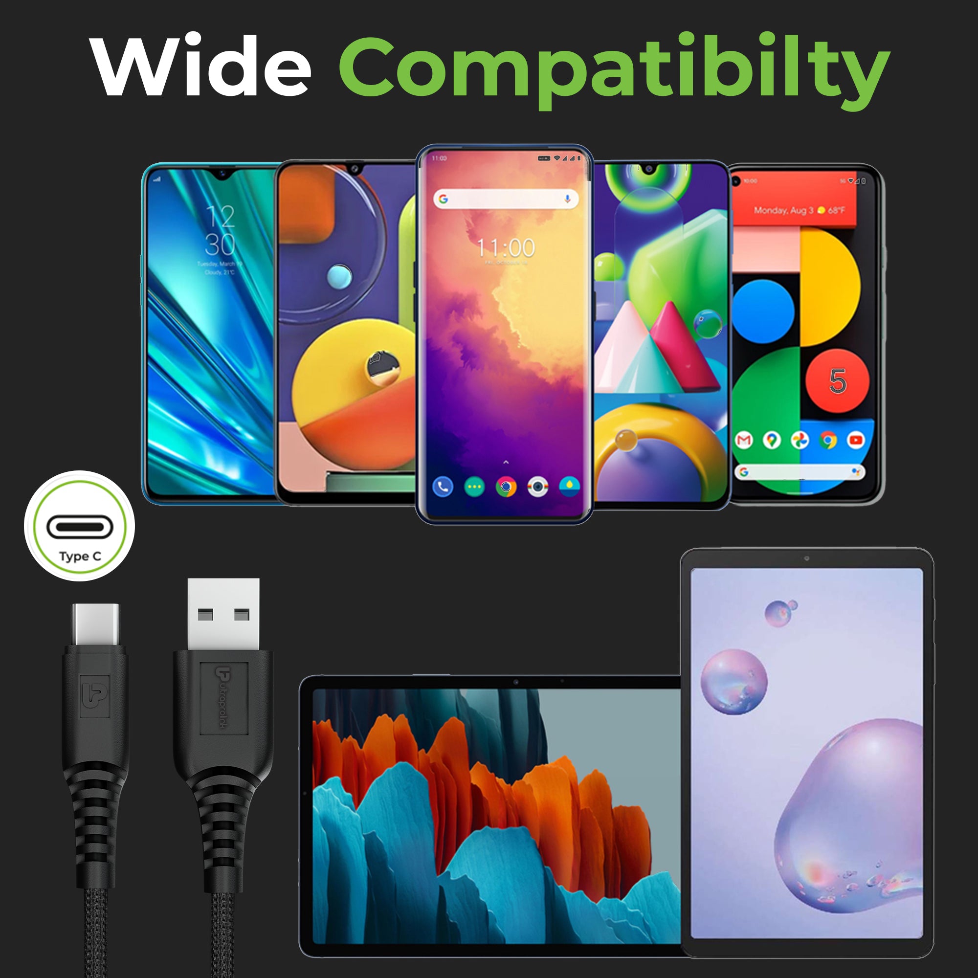 data cable c type fast charging