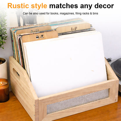 Record storage wooden dividers with alphabet tabs set of 5