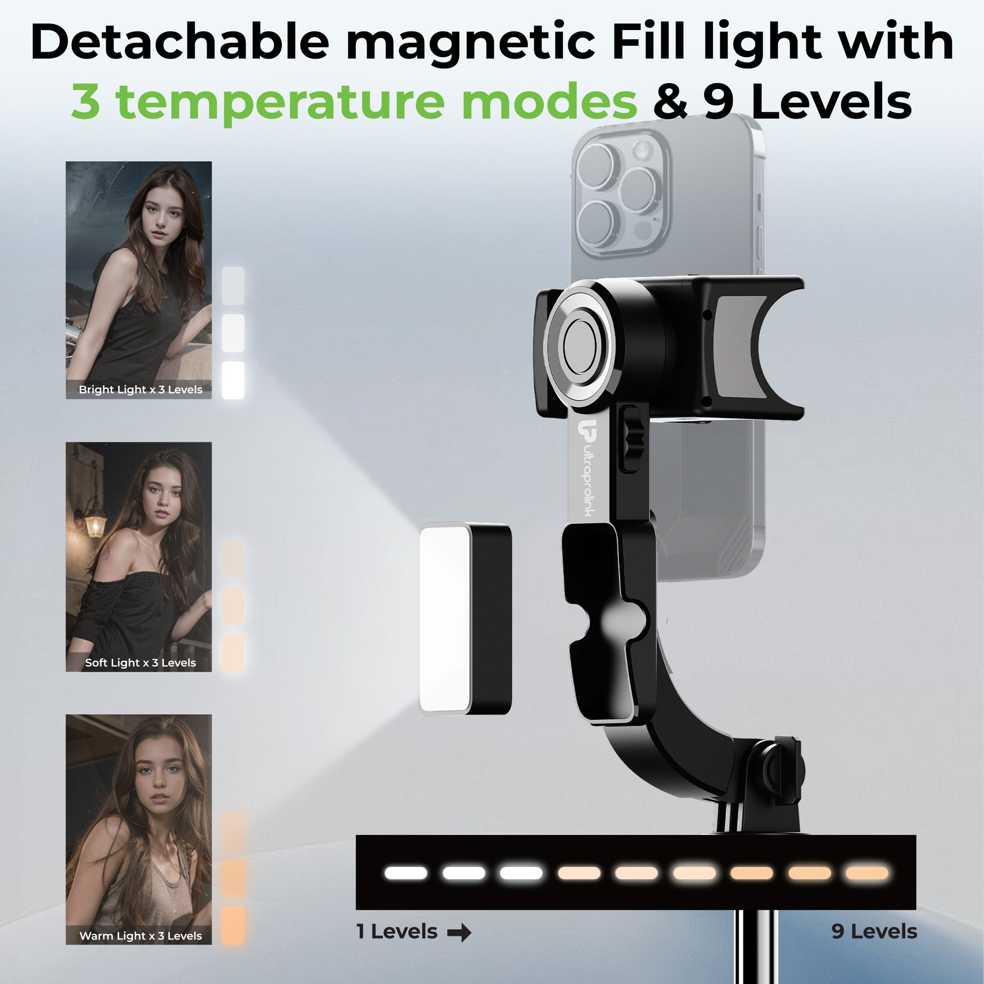 Snap-Z Pro | 3 in 1 Gimbal-Selfie Stick & Extendible Quadripod | UM1268