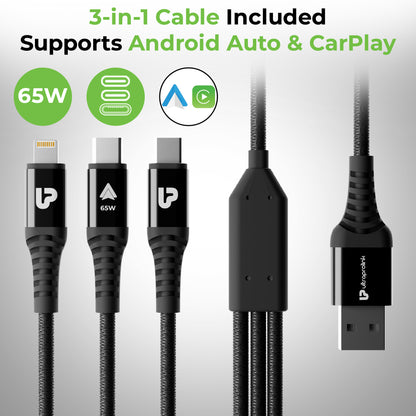 Mach Trio-Link | 51W Dual Port Fast Car Charger with 3-in-1 Cable | UM1270