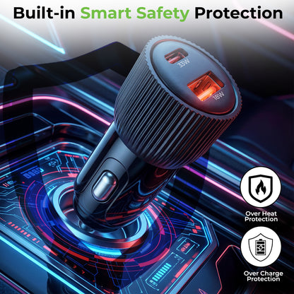 Mach 51 | High Power Dual USB Port Fast Car Charger | UM1270S