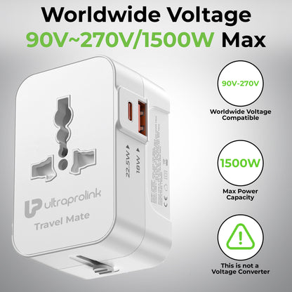 Travel Mate | World Travel Adapter & 2 USB Charger (PD 20W) | UM1341