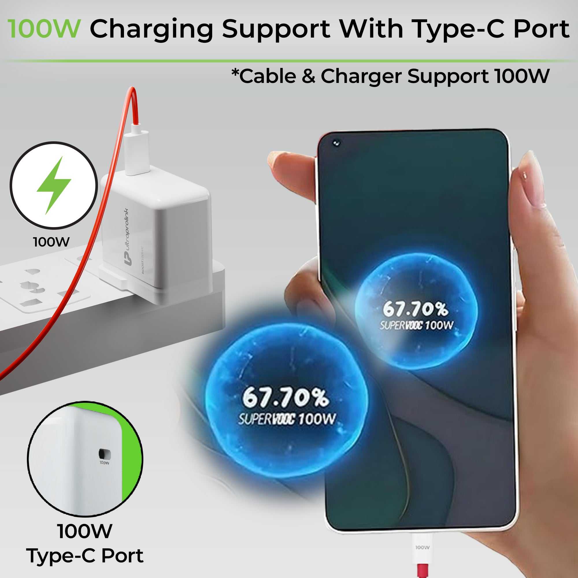 Boost 100SVC | Multi Protocol Fast Travel Charger with 1m Cable | UM1346C
