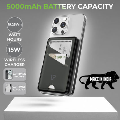 Juice-Up Swipe Mag-safe power bank 5000mAh with Stand & Wallet UM1128