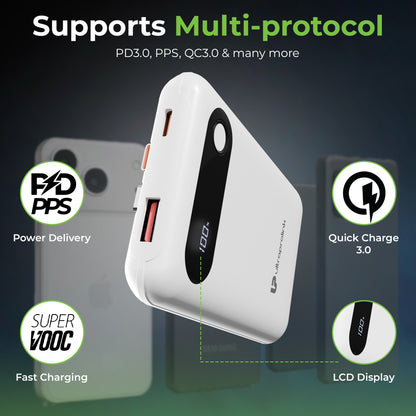 Ultra-Slim & compact Power Bank with Type C & iPhone Cable UM1127