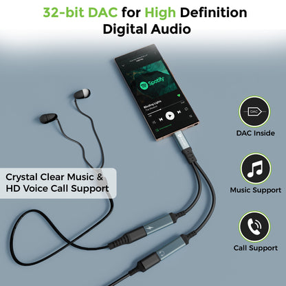 Audio Link-C2 | USB-C Male to Dual USB-C Female Digital Audio Adapter Convertor | UL1280