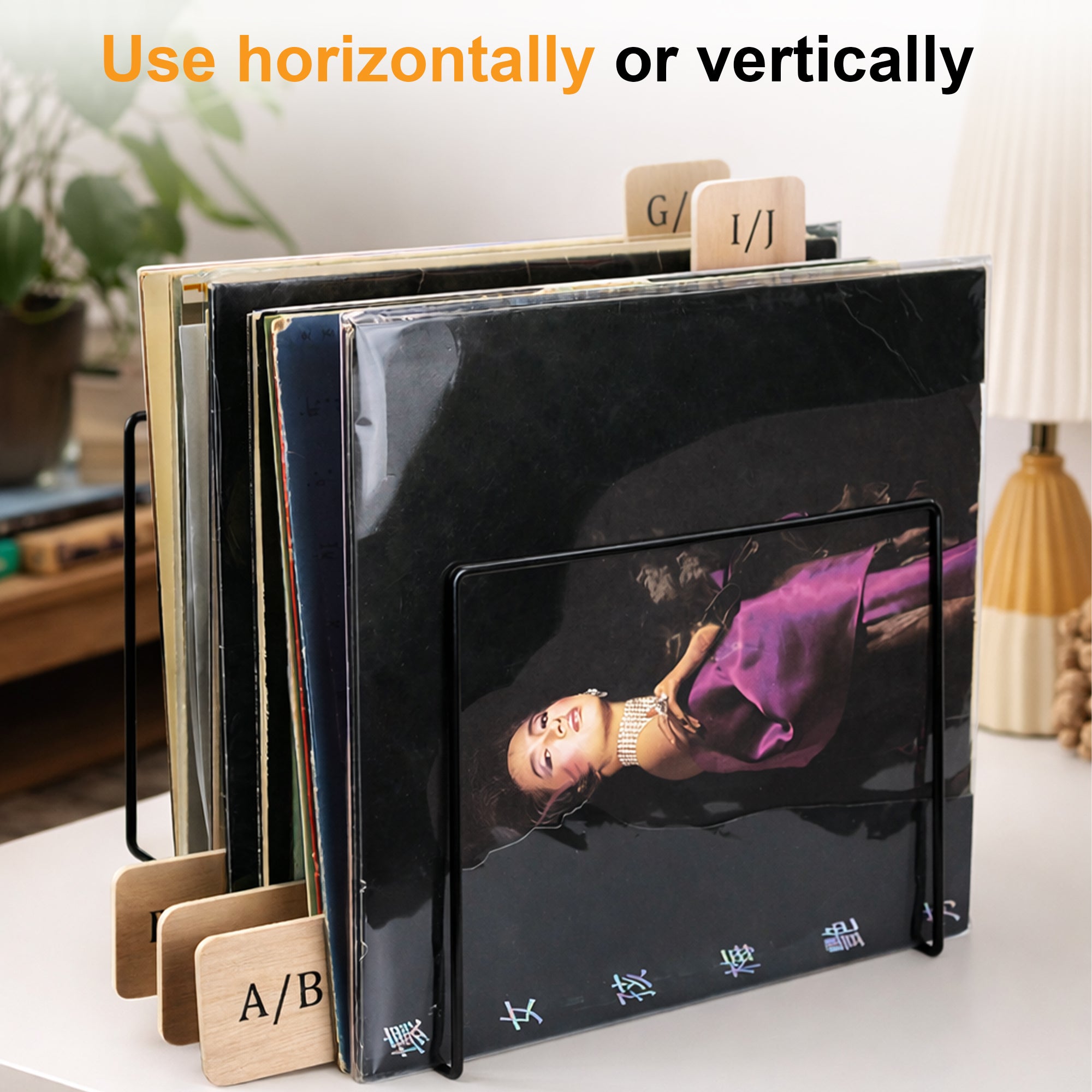 Premium wooden record dividers with letters for vinyl collection GK1256
