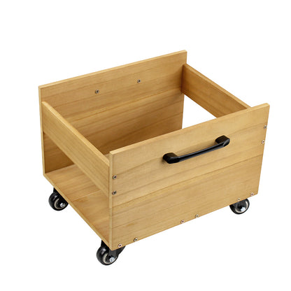 Wooden 12″ LP Vinyl Record Storage Crate on Wheels GK1260CDR