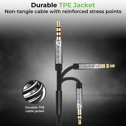 AudioOX - 3.5mm Cable with Mic UL108BLK-0150