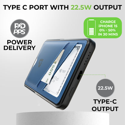 Juice-Up Swipe Mag-safe power bank 5000mAh with Stand & Wallet UM1128