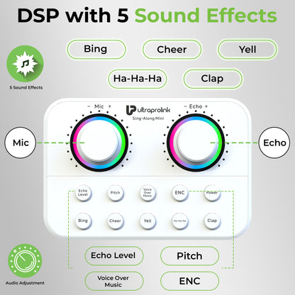 Sing-Along Mini Wireless Karaoke & Live Broadcast Mixer with Condenser Mic UM1002M