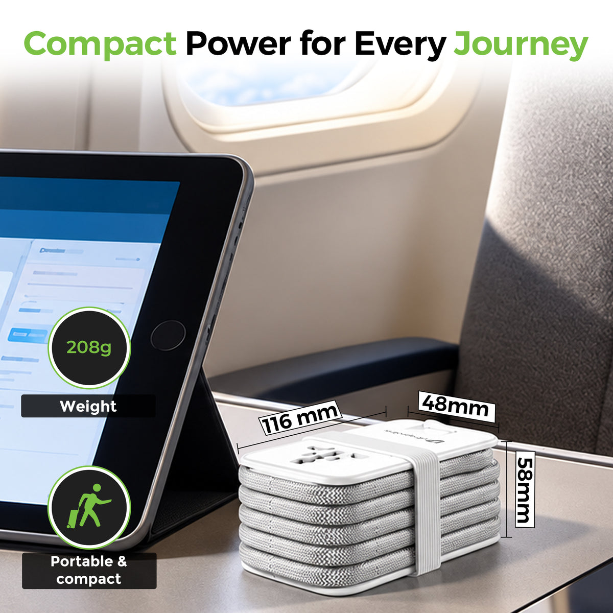 Travel Mate Pro 33 | World Travel Adapter & Power Strip | 33W GaN PD-PPS Charger | UM1183