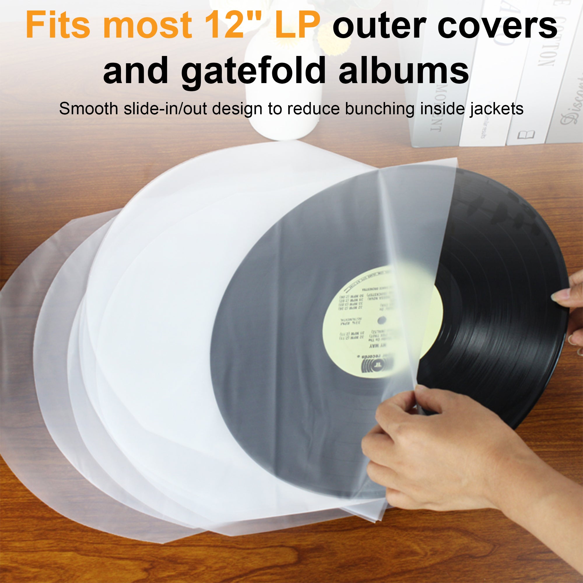High density polyethylene inner sleeves for 12 inch LP records