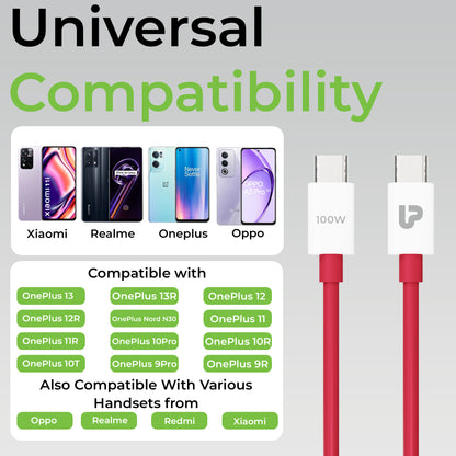 VoLo 100W SUPERVOOC Fast Charging Type C Multiprotocol Cable | UL1269RD-0100