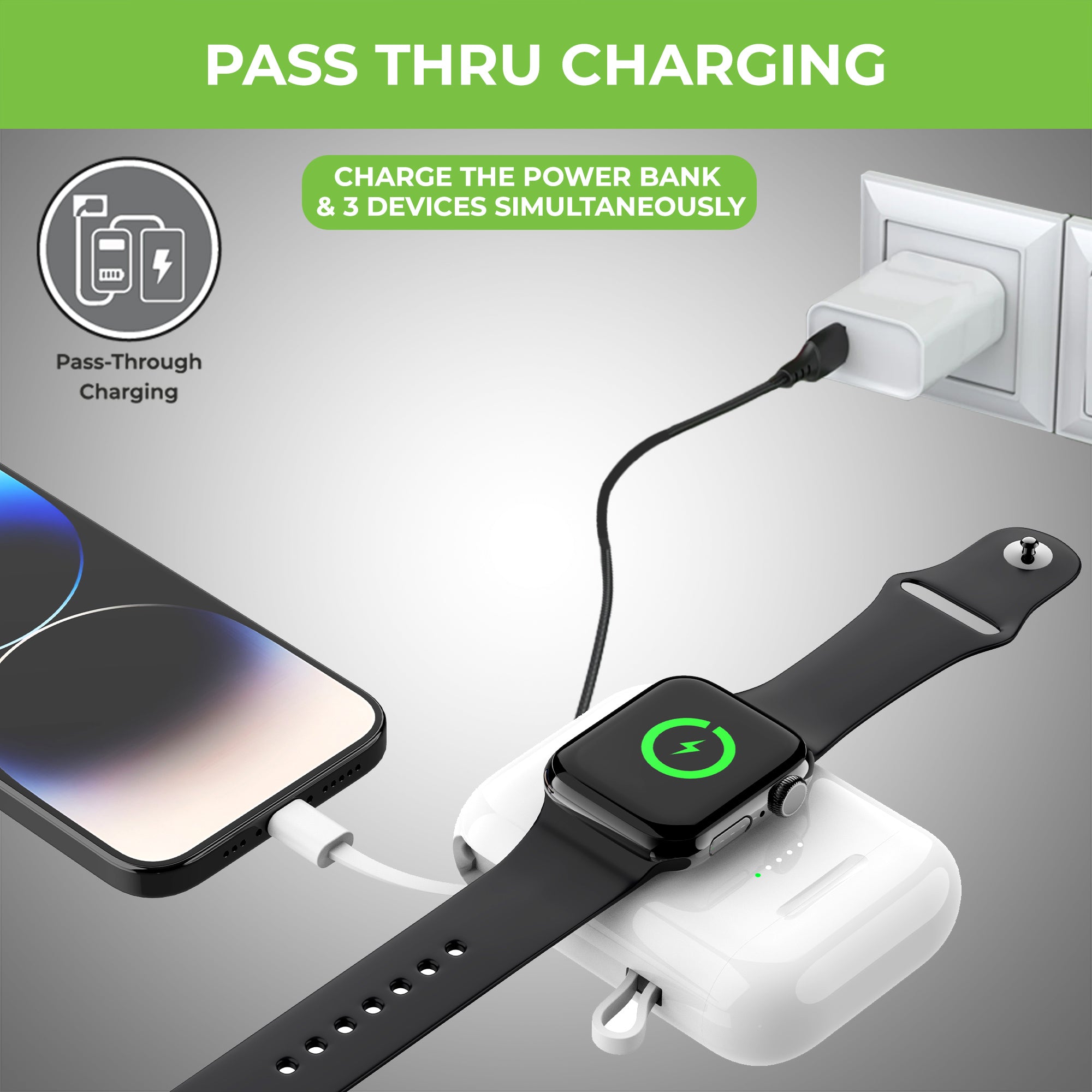 Juice-Up QuadPod 4-in-1 PowerBank for iPhone - Pods Pro - iWatch