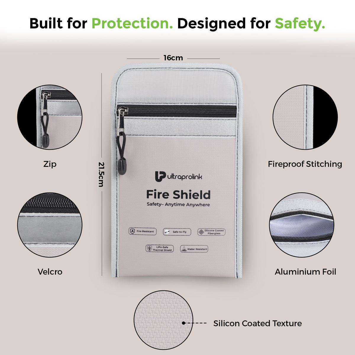 FireShield | Fire-Resistant Safety Bag for Storage Power Banks and Lithium Batteries | UM1288