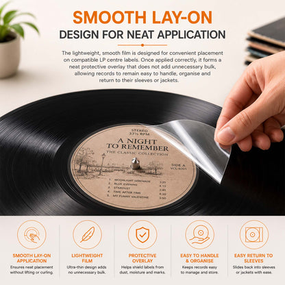 Record Label Protector Film with Applicator ( pack of 20) | GK1286