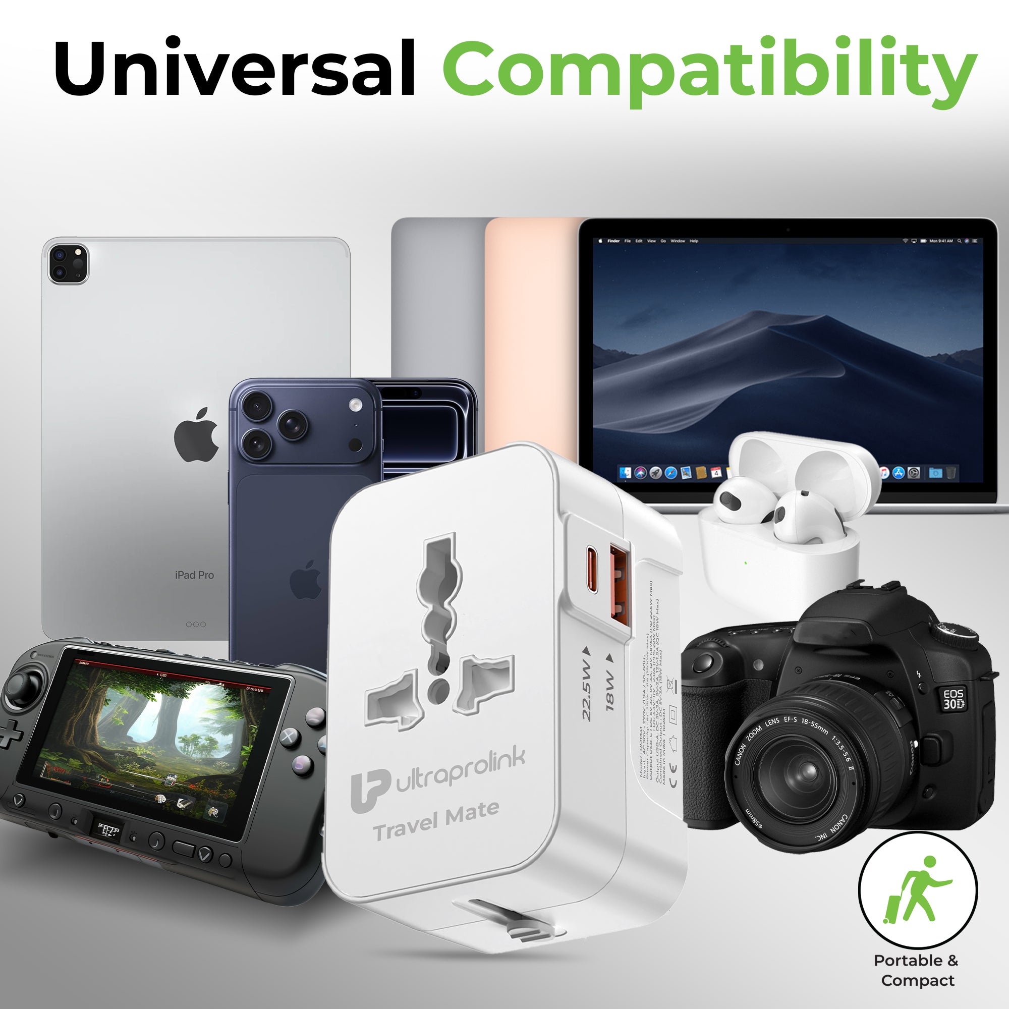 Travel Mate | World Travel Adapter & 2 USB Charger (PD 20W) | UM1341