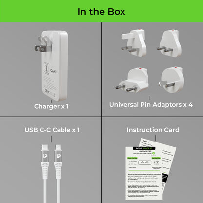 Boost Blade Ultra-Slim 67W International World Travel Adapter & Charger with Type C Cable UM1200